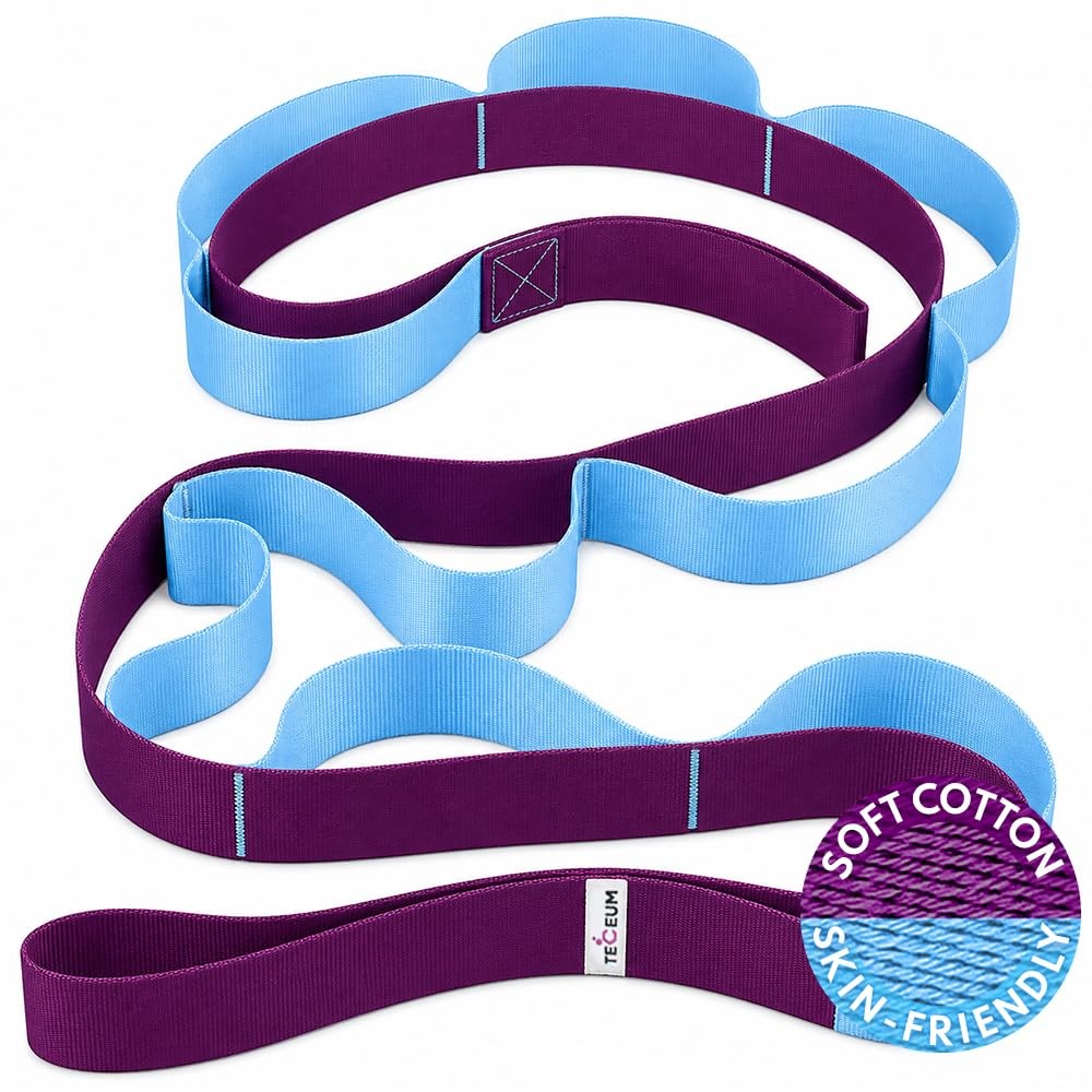 TECEUM Stretching Strap with 10 Loops for Physical Therapy and Rehab | Non-El…