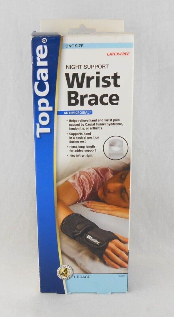 TopCare Night Support Mueller Wrist Brace One Size Left Right New Antimicrobial