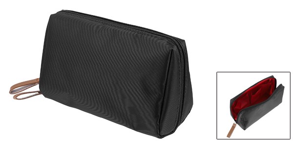 Piece of 1 Portable Cosmetic Bag Travel Makeup Storage Waterproof Black Red