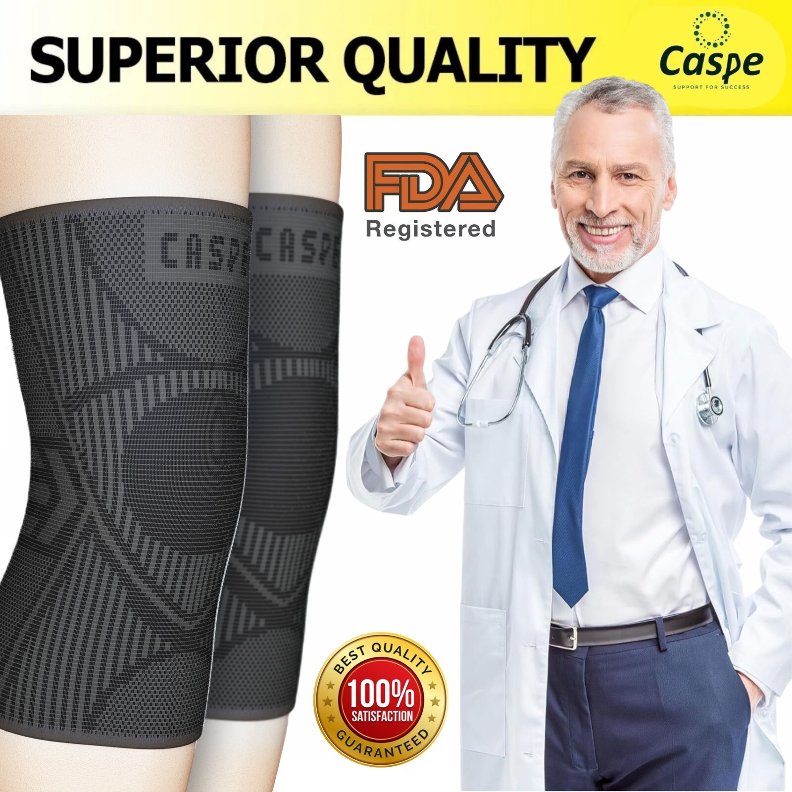 2-Pack Knee Sleeve Compression Brace Support Sport Joint Pain Arthritis Relief