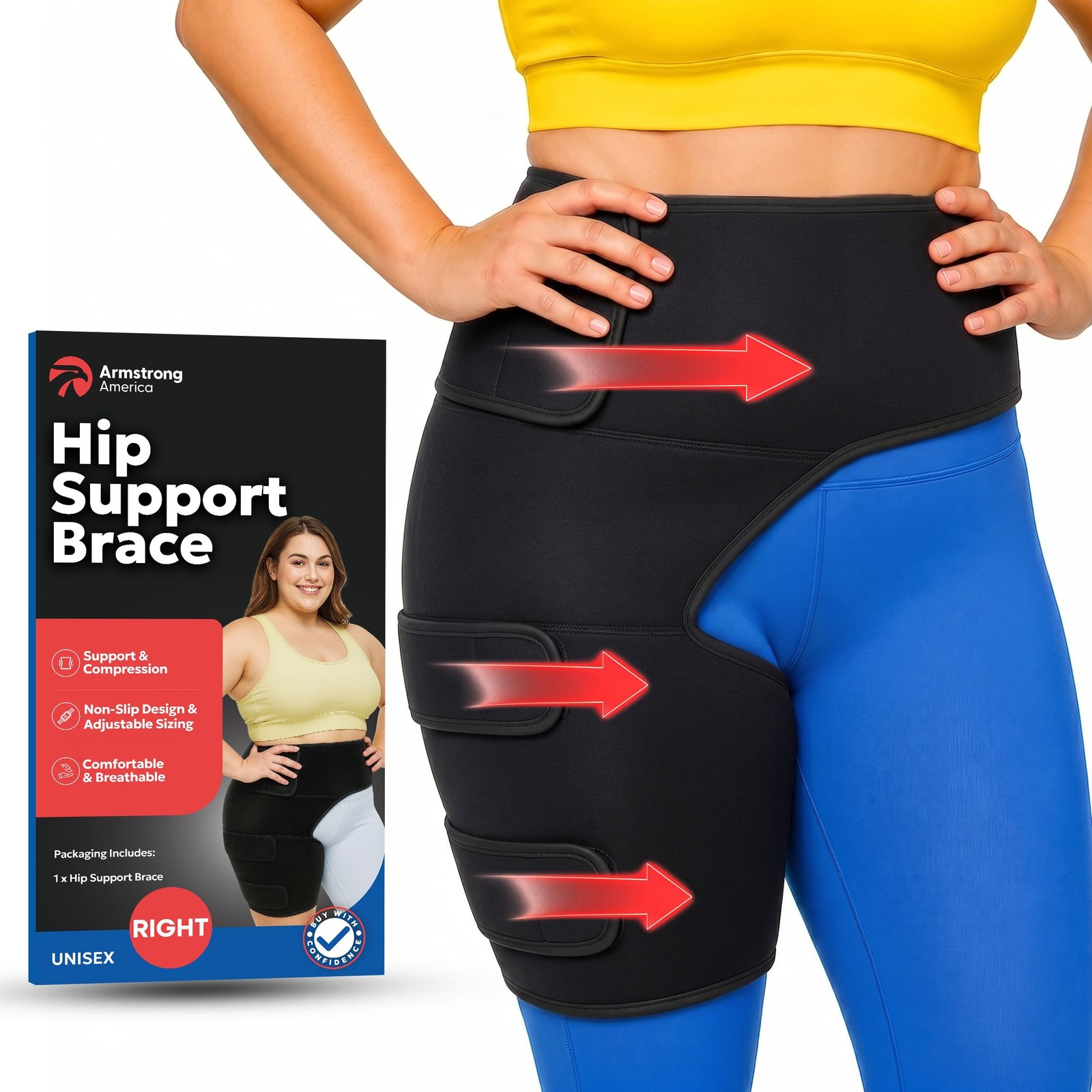 Soporte De Cadera Para Tallas Grandes Với Alivio De Nervio Ciatico Pro
