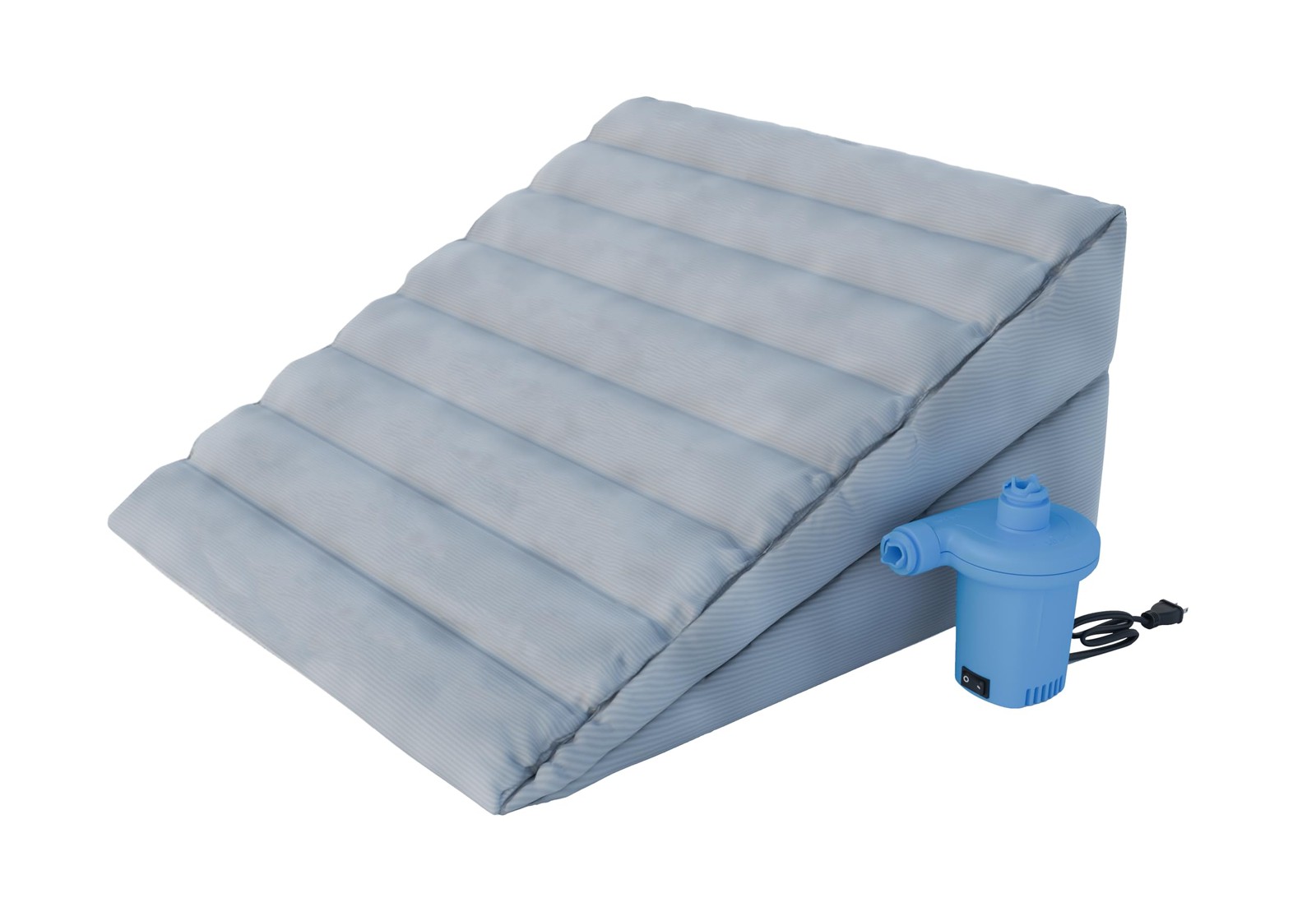 Boyd Sleep Inflatable Air Wedge Pillow, Adjustable Dual-Chamber Incline Gray