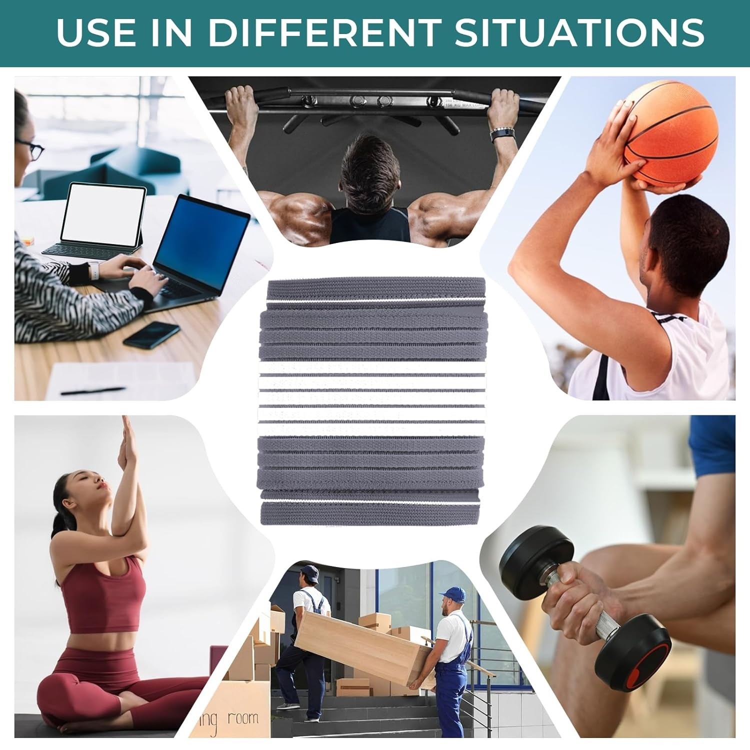 Versatile Compression Wrist Band – Lightweight Support for Both Wrists, Size M