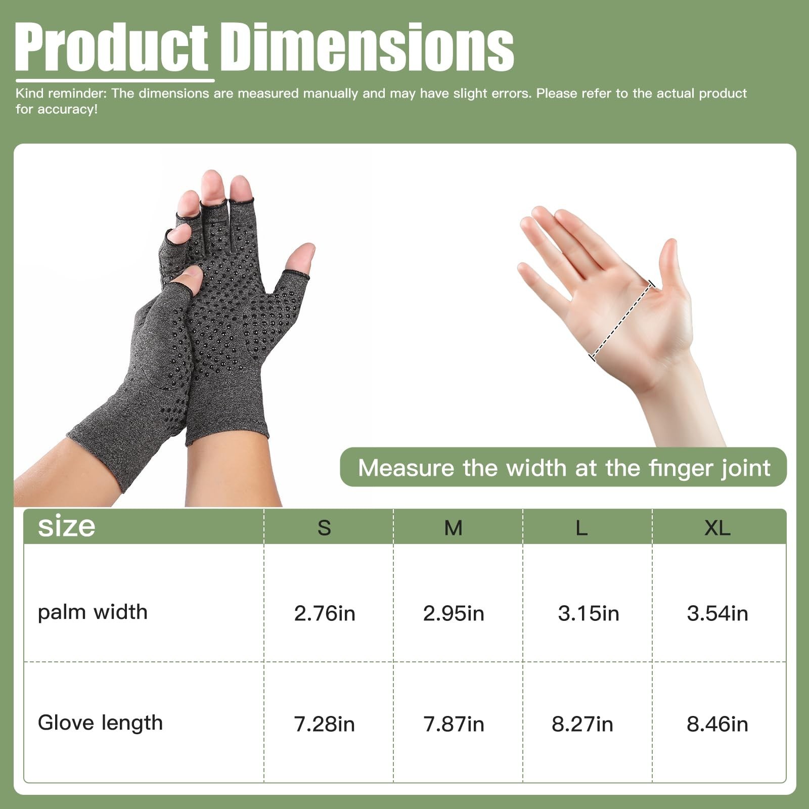 Premium Bamboo Arthritis Compression Gloves – 1 Pair, Pain Relief & Comfort