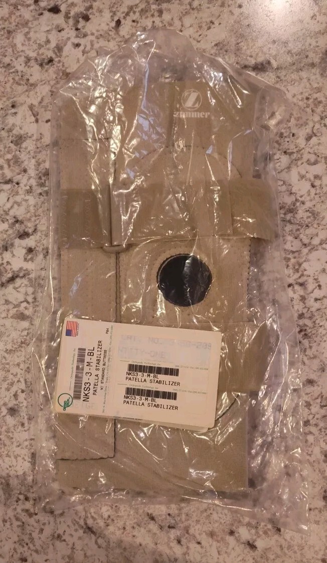 New Zimmer Beige Patella Stabilizer Knee Brace Adult Large With Straps