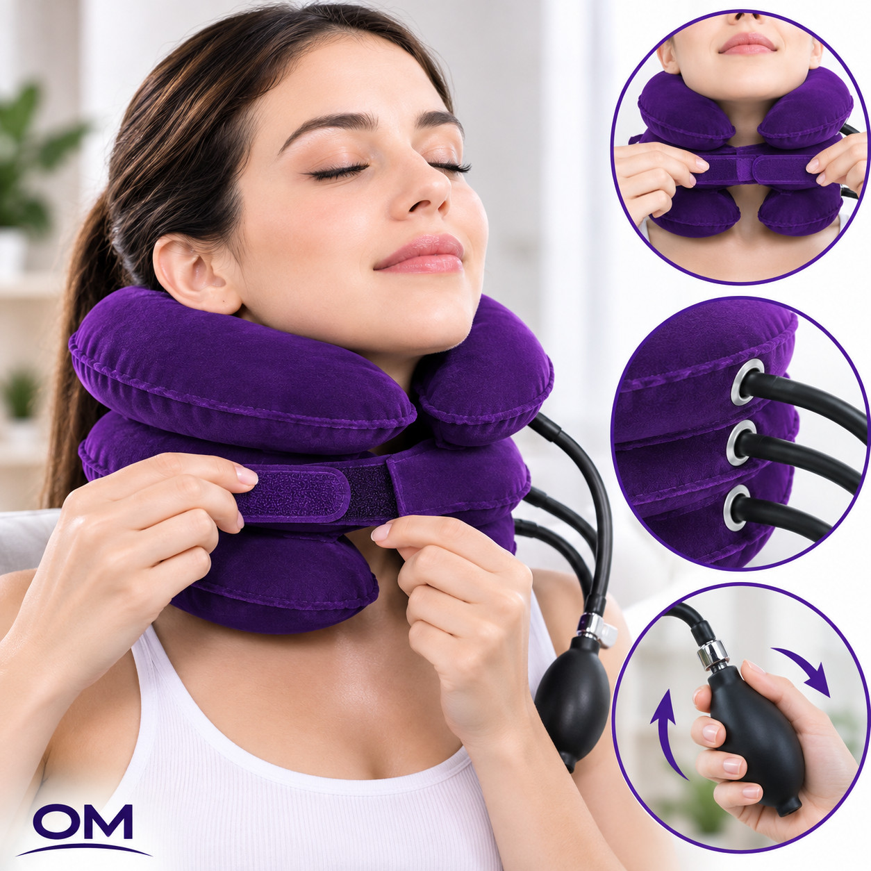 Cervical Traction Device Neck Stretcher Adjustable Neck Support Brace Pain Relie