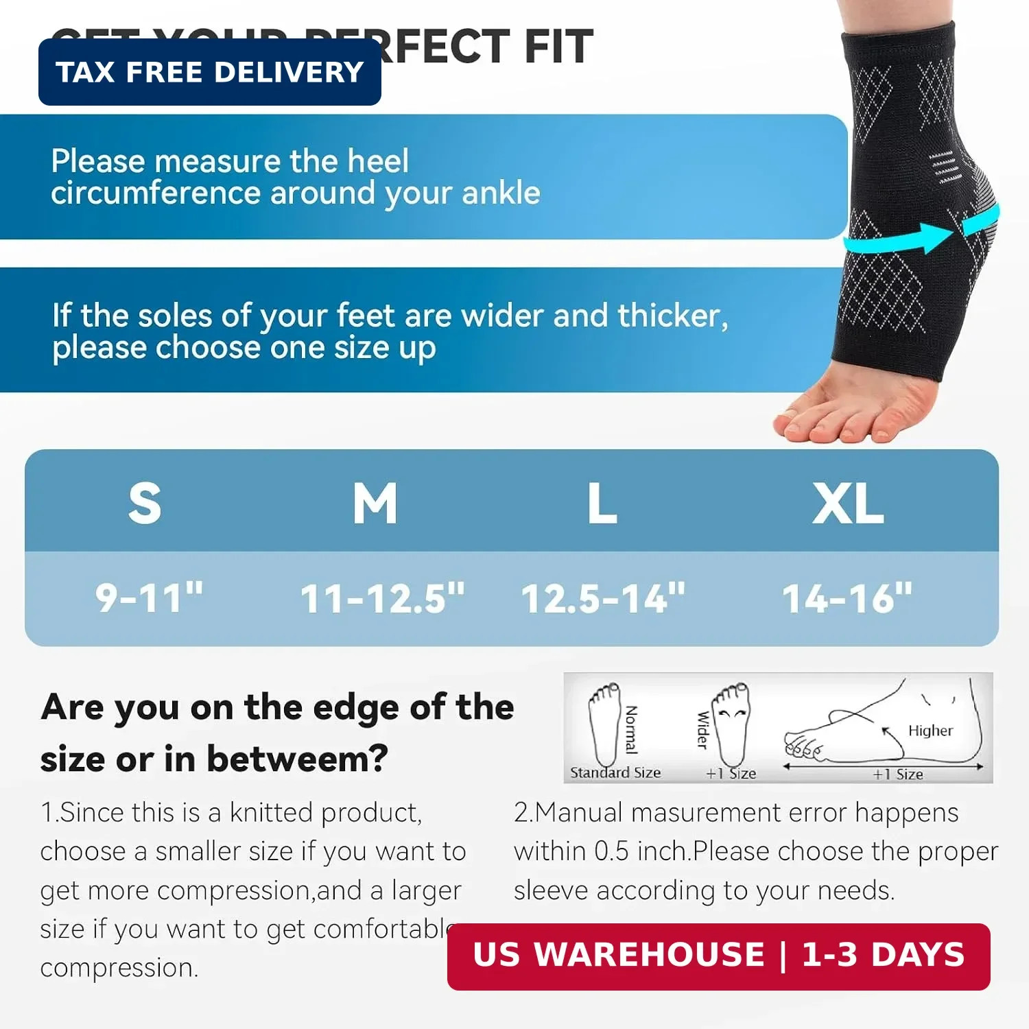 INDEEMAX 2 Pack Ankle Brace & Ankle Compression Sleeve for Women Men | Arch Supp