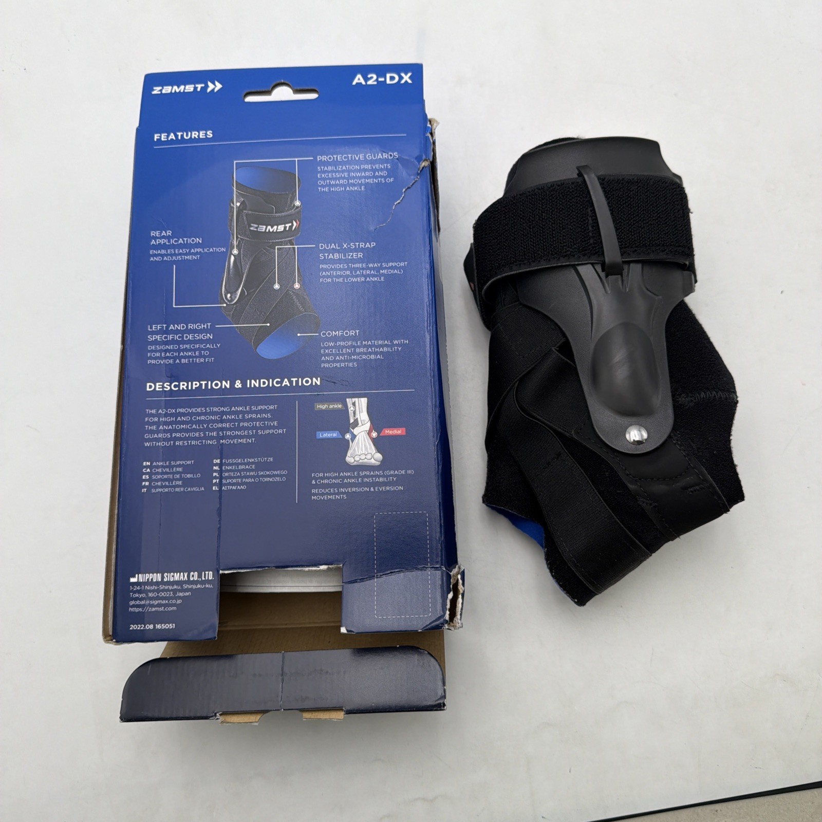 Zamst A2-DX Ankle Support Brace Left Size S Strong Stabilizer Sports Injury
