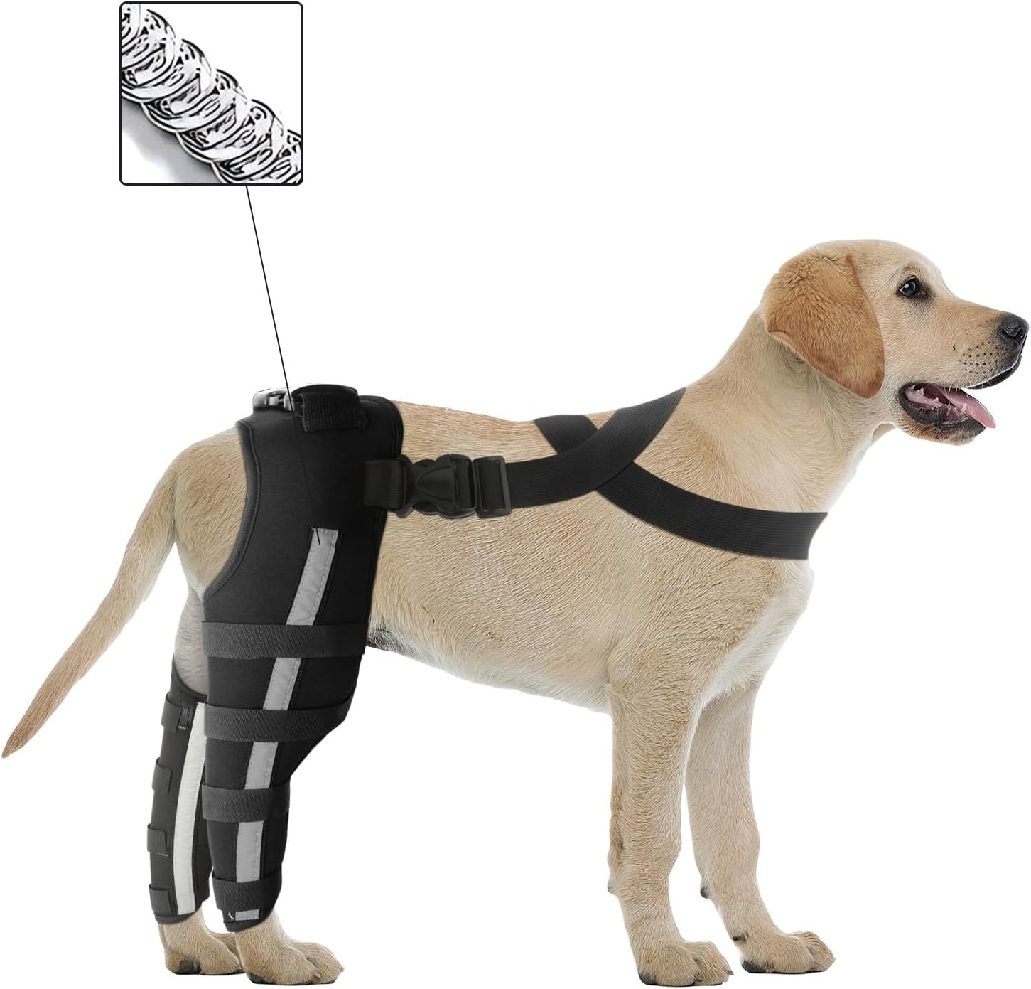 Double Dog Leg Braces For Back Support,Double Knee Small, Black