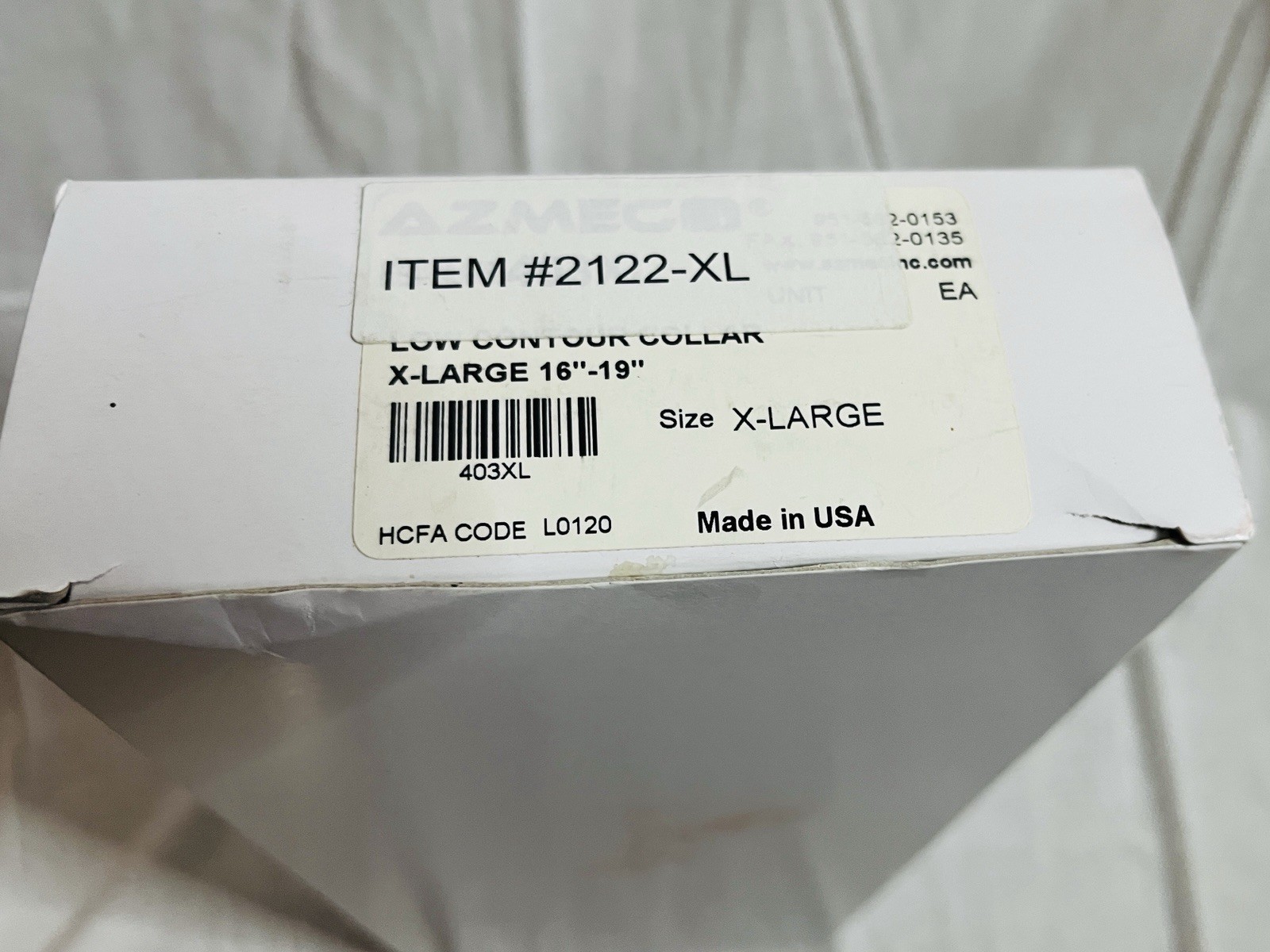 Azmec Foam Neck Brace Adjustable Size XL Made In USA Brand New