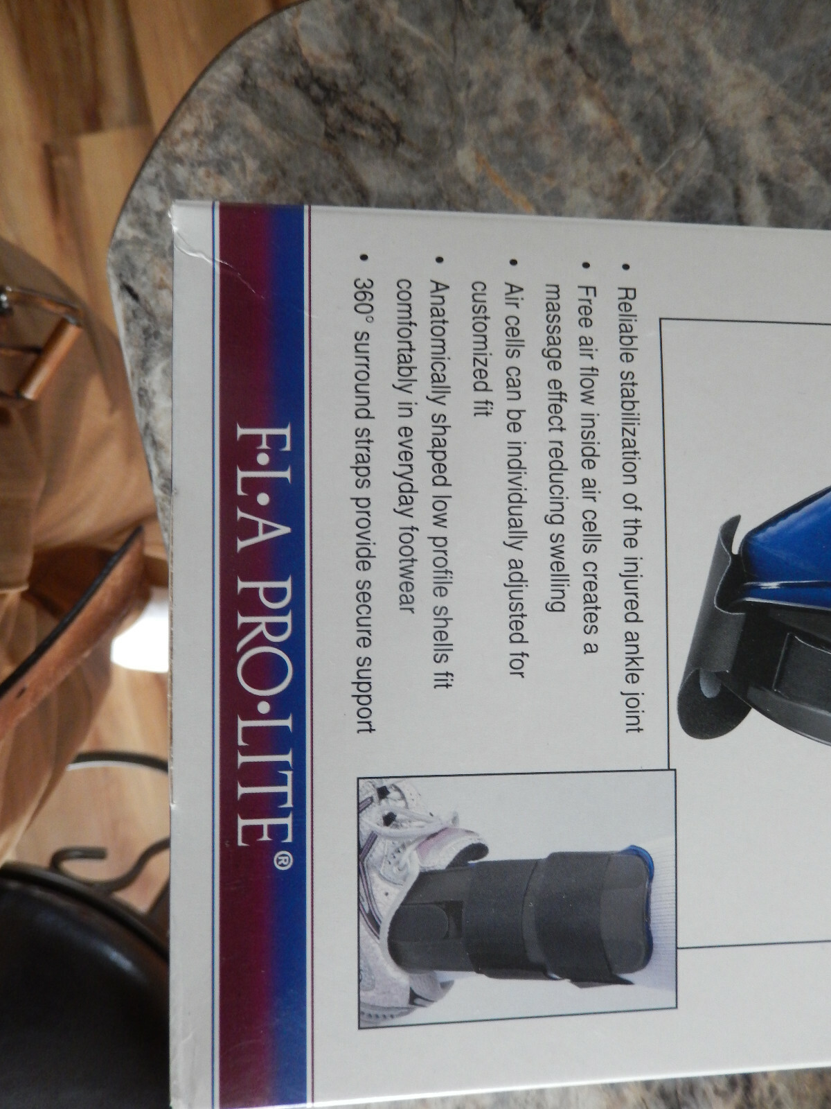 FLA Pro Lite Easy Air Pneumatic Ankle Brace Right Standard 75885-00000 New #125A