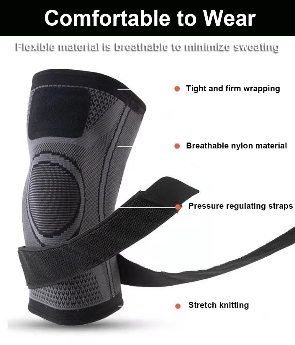 2 Pack Knee Wraps for Pain Relief, Wrap Compression Small, Black