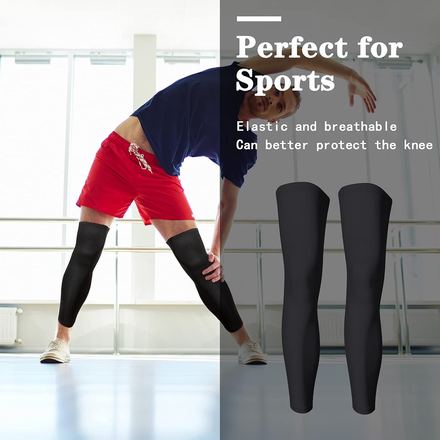 Compression Leg Sleeve Full Leg Sleeves Sports Cycling for Men Women, Running…