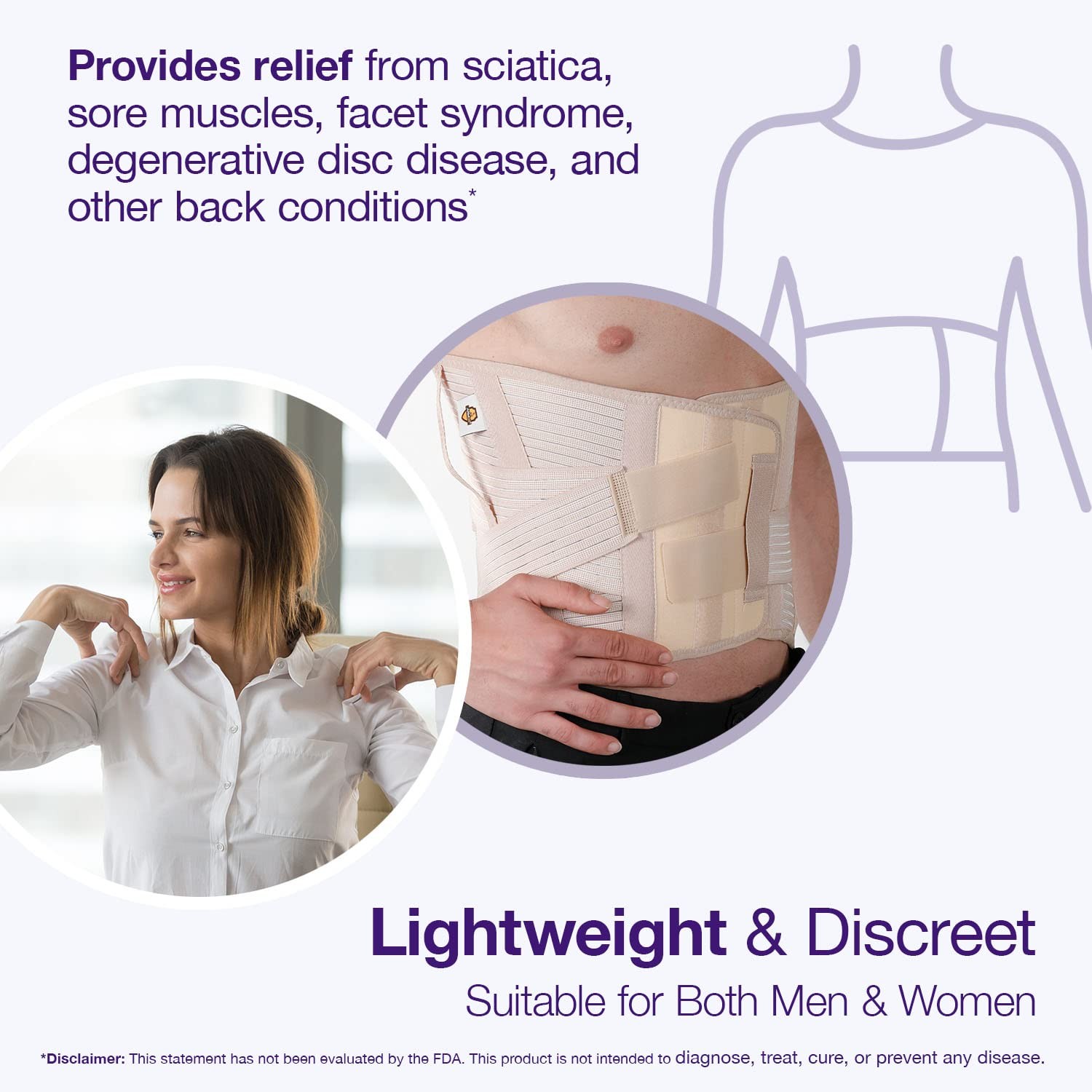 Armor Adult Universal Lower Back Compression Brace for Lumbar One Size, Tan