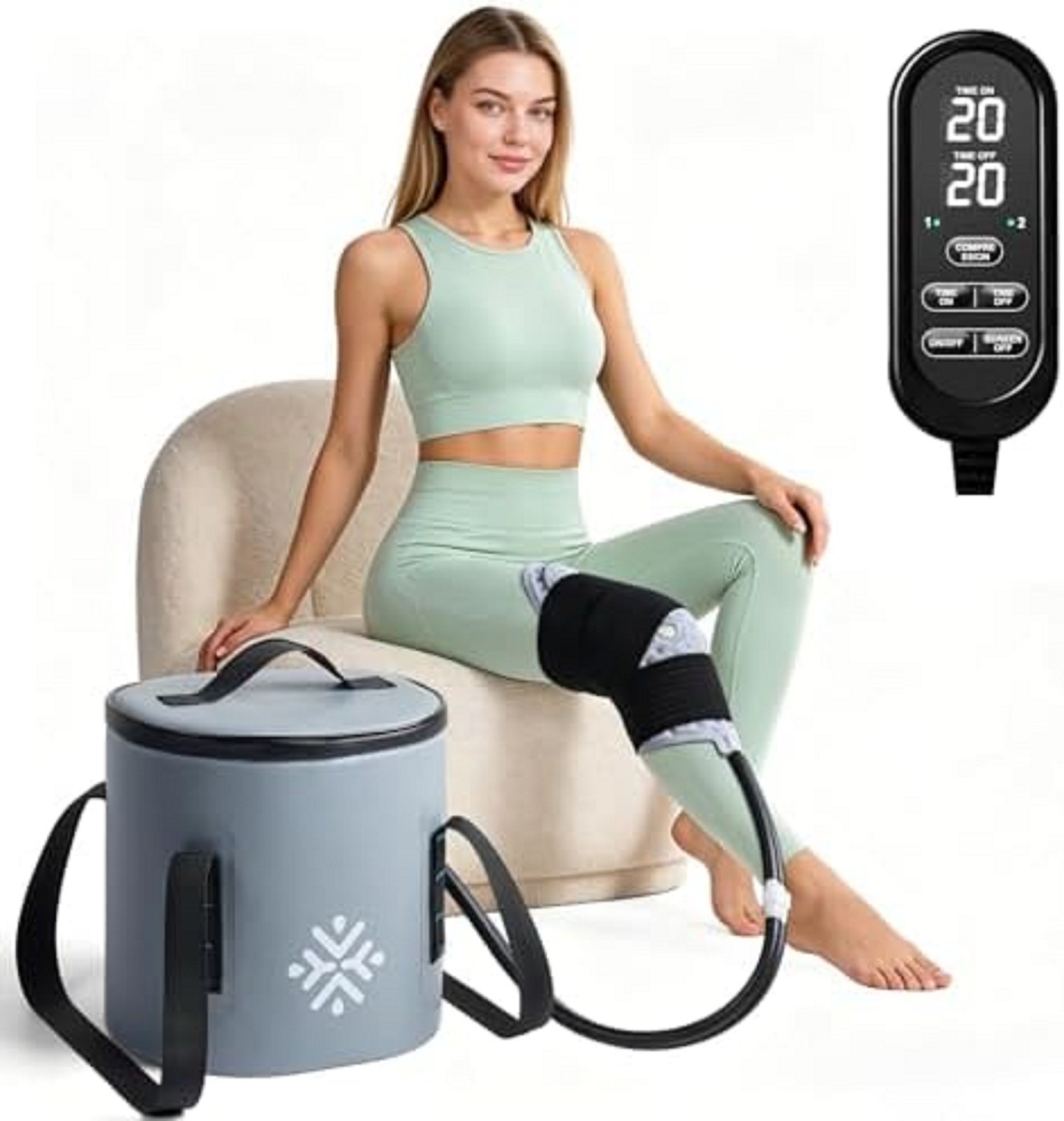 Ice Machine for Knee After Surgery w/Compression, Hip Replacement Cold Therap…