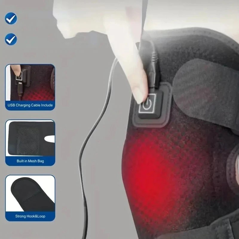 USB Electric Heated Knee Pad Adjustable Warming Support Brace Wrap