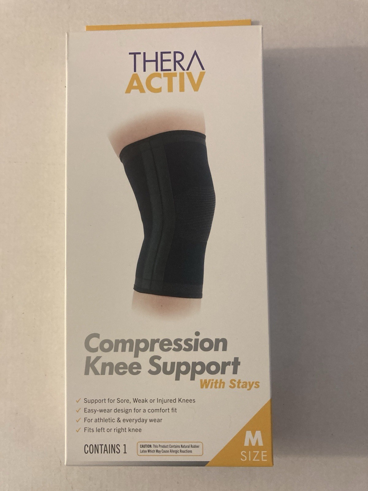 Thera Activ Compression Knee Support with Stays Size Medium New