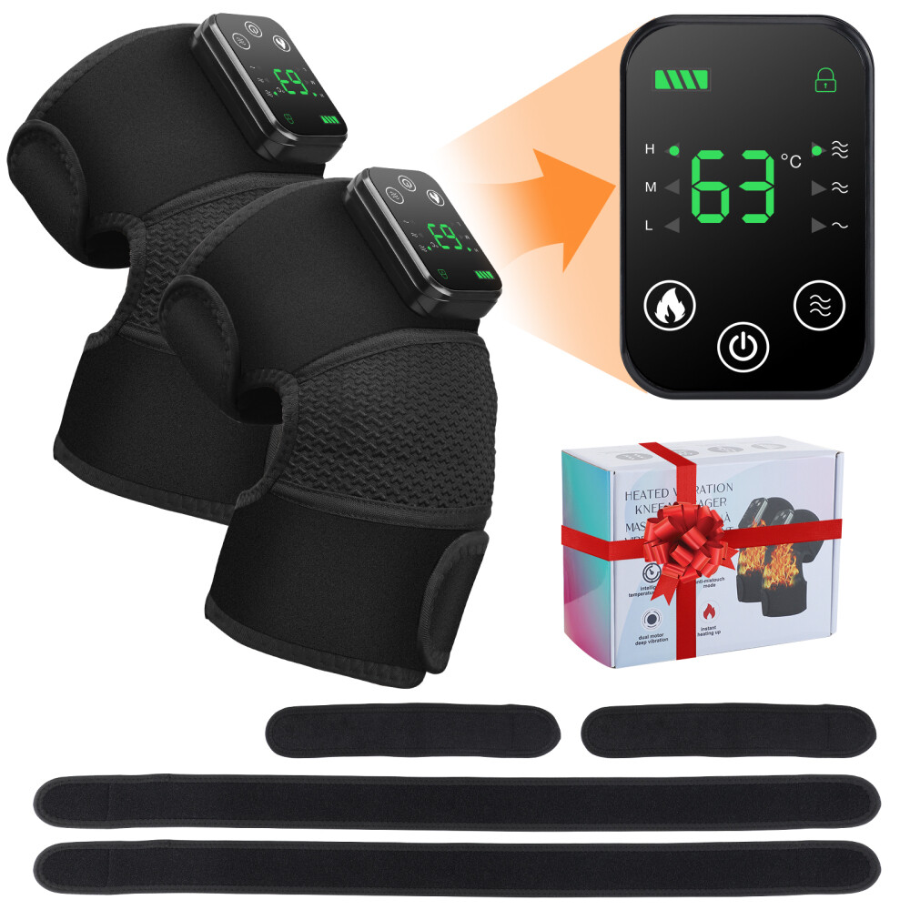 Cordless Heated Knee Brace Wrap Massager with Vibration for Knee Shoulder Elbow