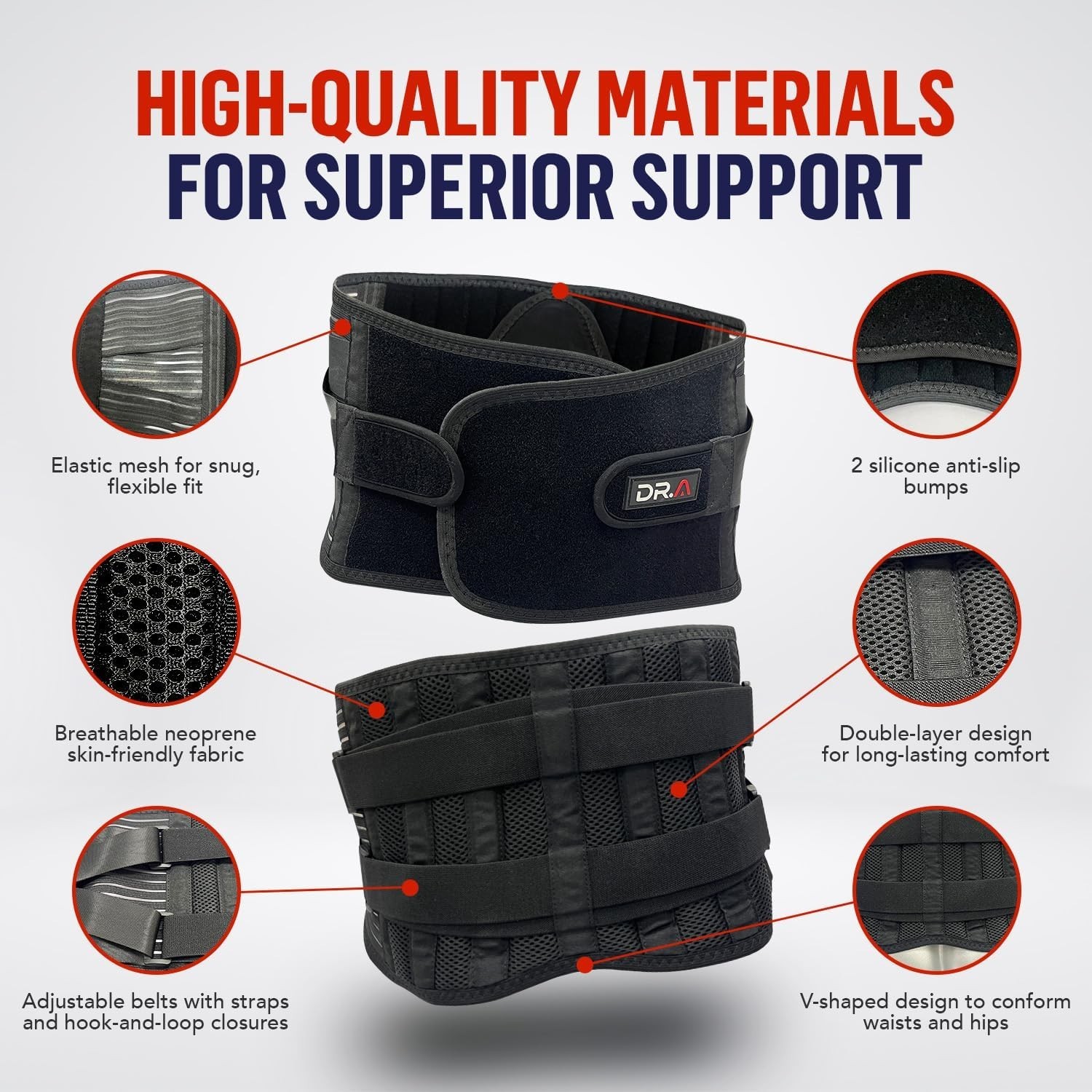 Dr. Arthritis Back Brace Support Belt Medical Lower Lumbar Brace for Men/Women M