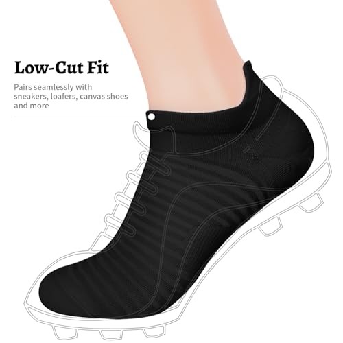 Compression Running Ankle Socks (6 Pairs) for Men Large-X-Large Black (6 Pairs)