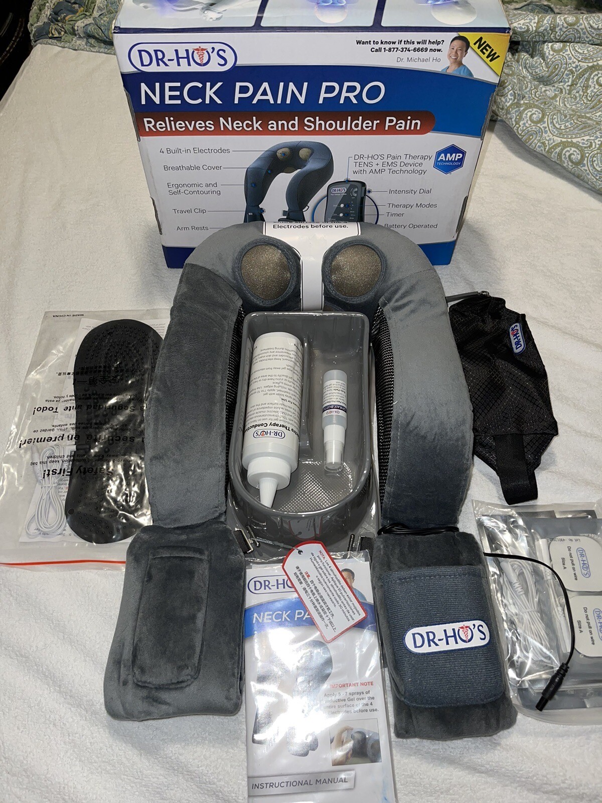 NEW DR-HO’S NTP Neck Pain Pro Therapy TENS NO EMS Machine +4 Electrode Body Pads
