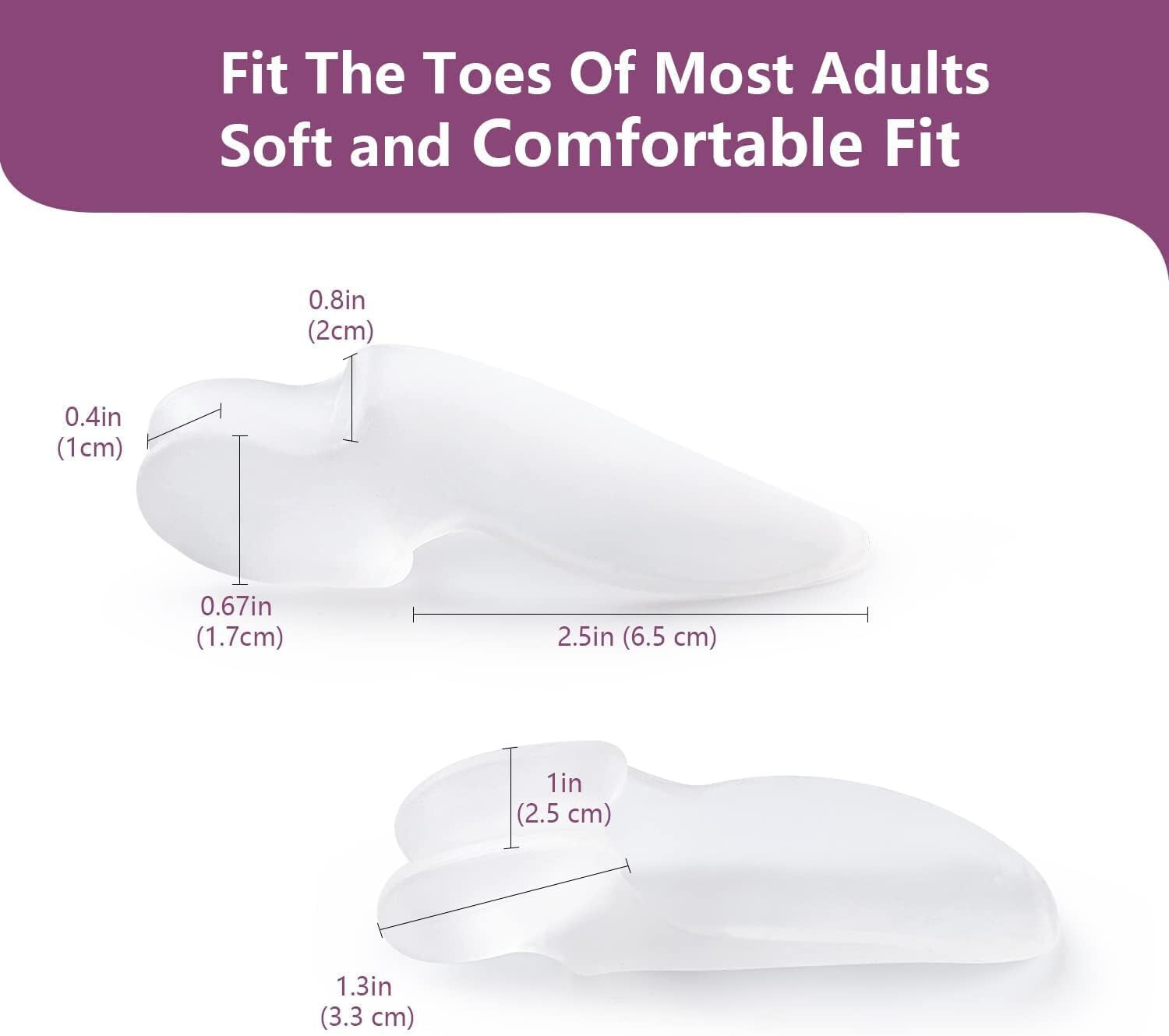 4 Pcs Gel Big Toe Bunion Guards Toe Spreaders Pain Relief Crooked Overlapping