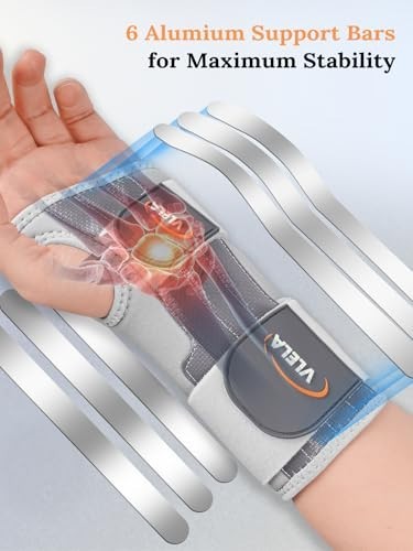 Carpal Tunnel Wrist Brace for Right Hand, Night Support, Adjustable Straps & Spl