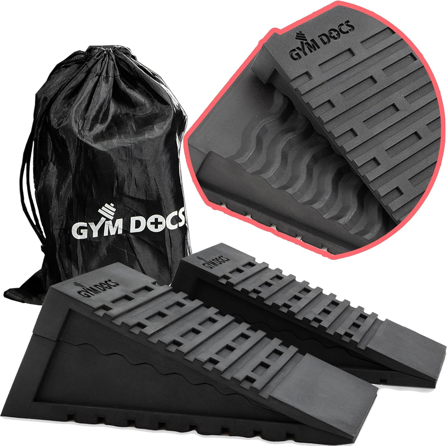 Squat Wedge Block: Doctor-Designed Pair of Adjustable, Non-Slip Slant Boards for