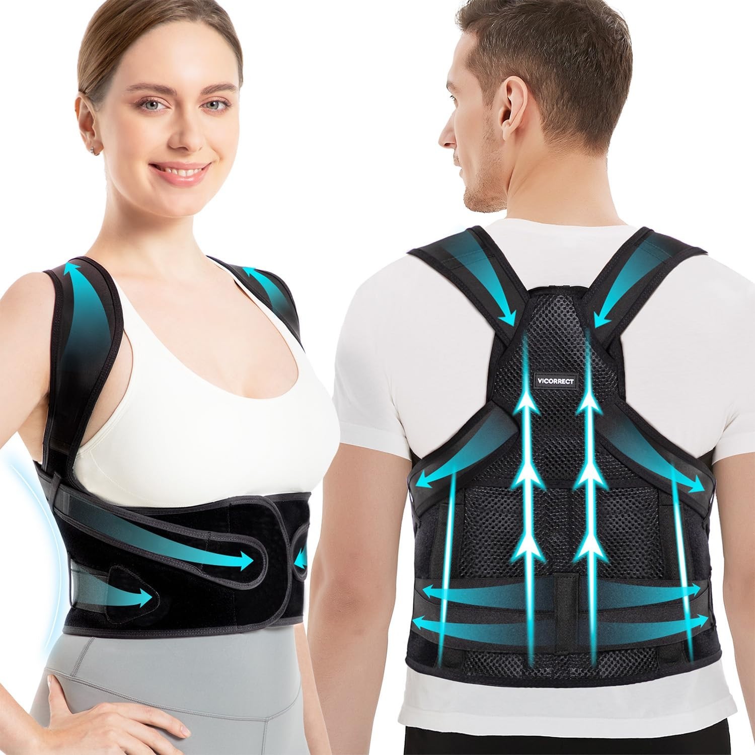 Adjustable Shoulder Posture Corrector, Small, Black