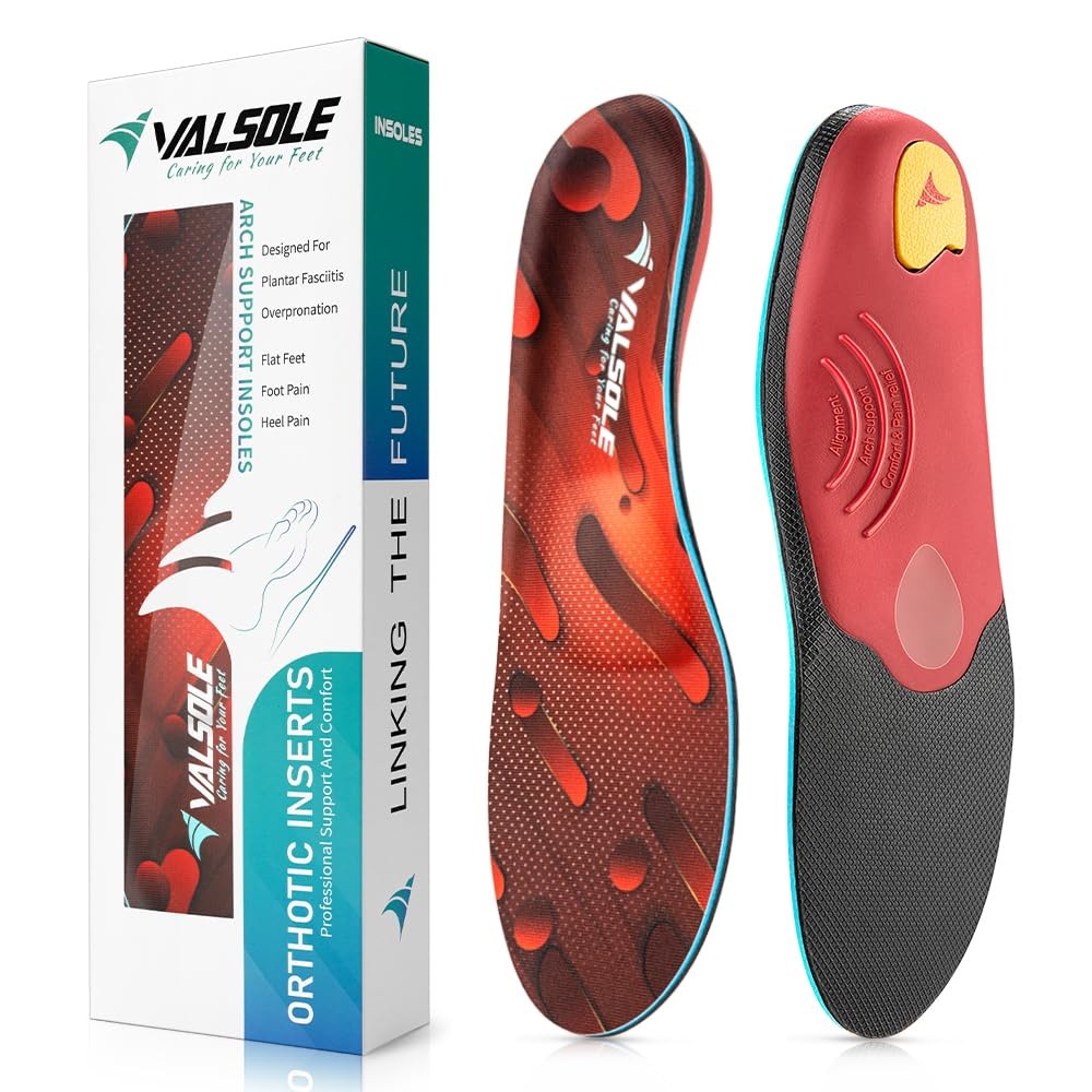 VALSOLE Heavy Duty Support Pain Relief Orthotics 220 lbs Plantar Fasciitis High