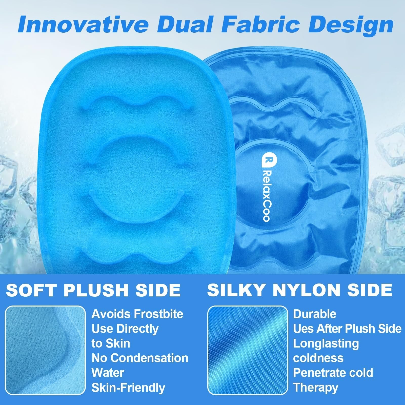 RelaxCoo Ice Pack for Knee Pain Relief, Reusable Gel Wrap, Blue