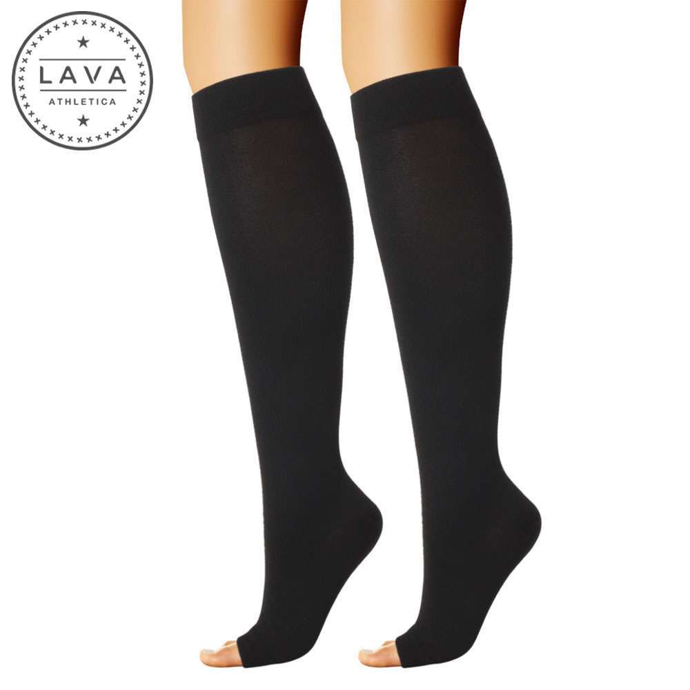 15-20 mmHg Men Women Compression Socks Open Toe Below The Knee Support Stockings