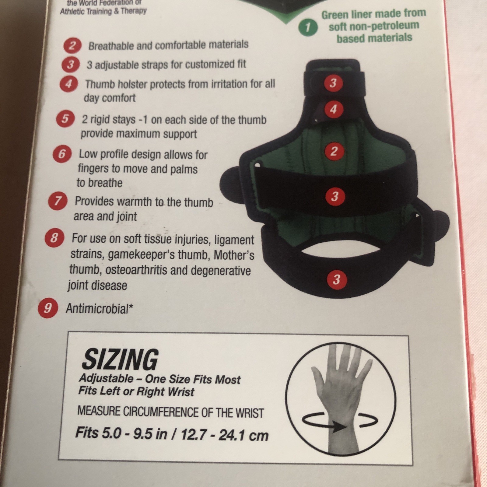 MUELLER Sports Medicine REVERSIBLE THUMB STABILIZER Black