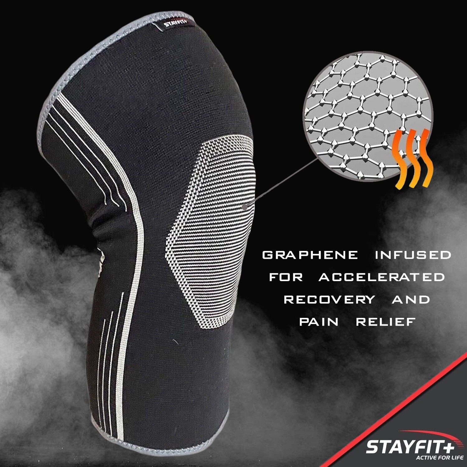 Heating Knee Brace Support Compression Sleeve Leg Wrap Tendonitis Pain Relief