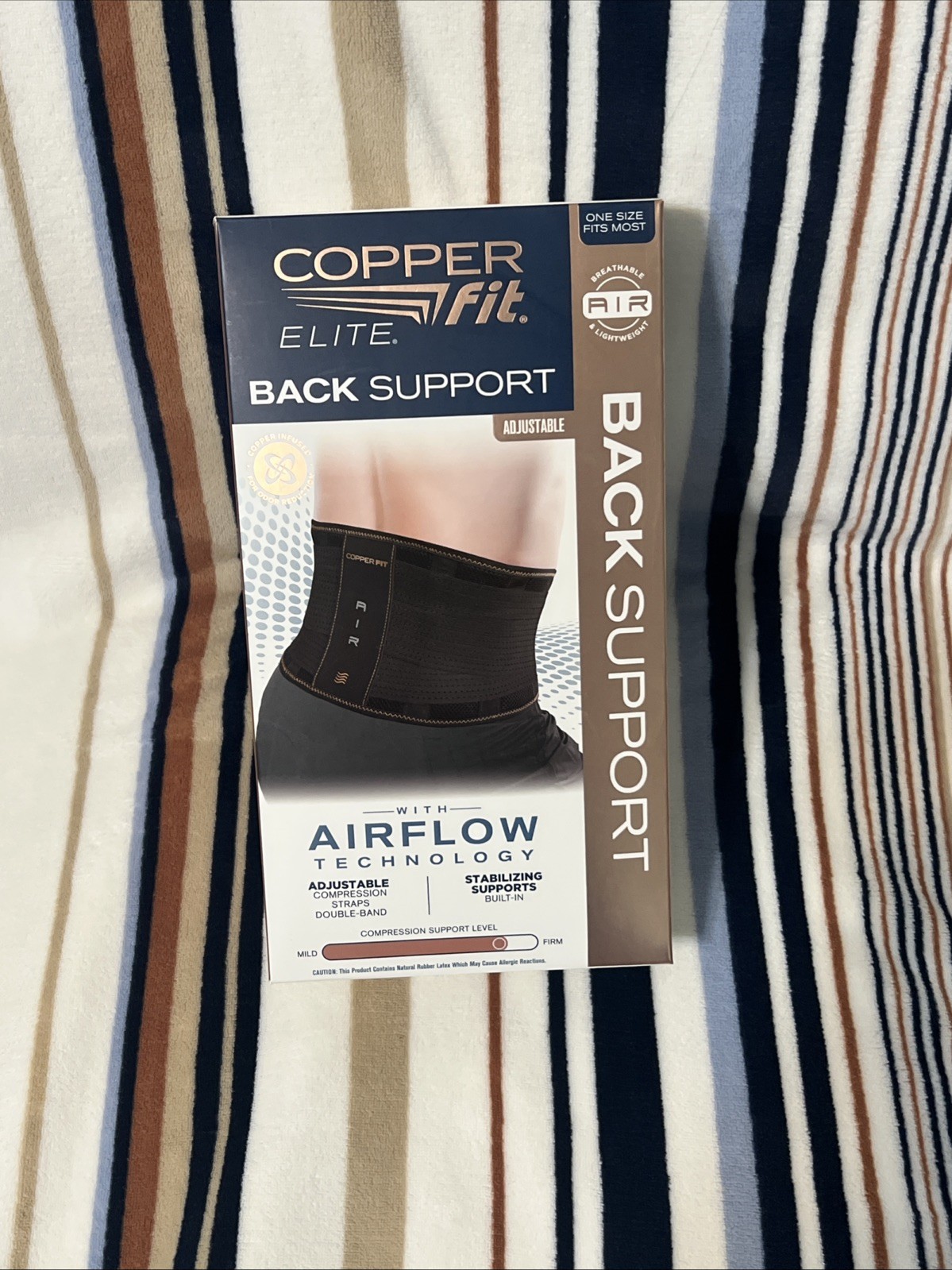 Copper Fit Elite Back Support AirFlow Adjustable Compression Double-Band 30-50″