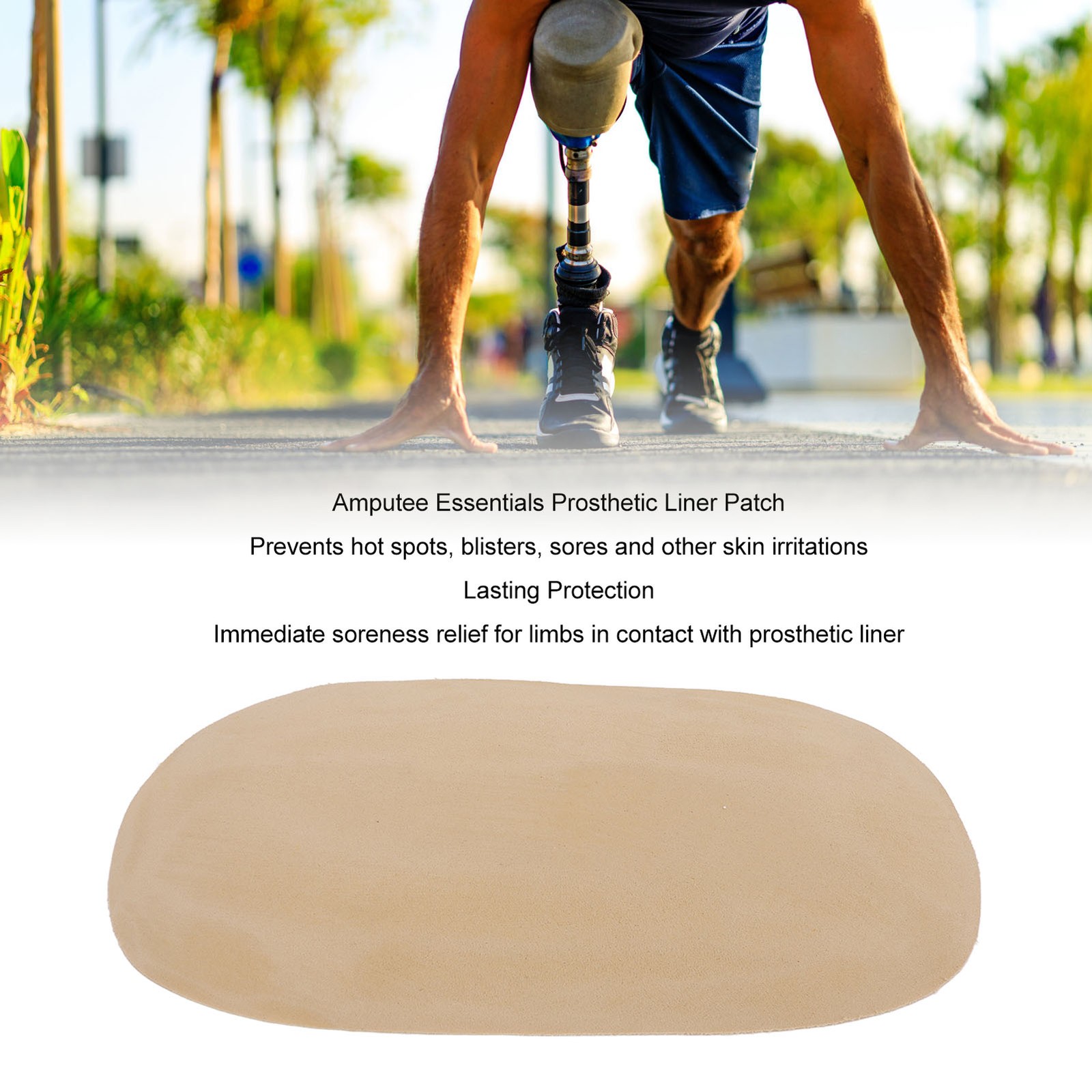 Amputee Prosthetic Liner Patch Reduce Friction Prevent Skin