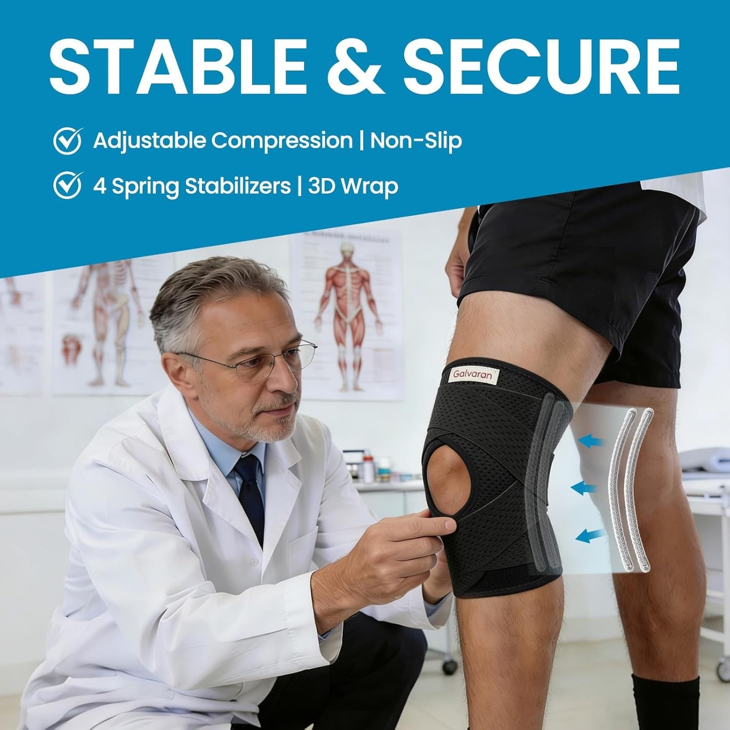 Lightweight Knee Support Brace with Open Patella Design – Injury Recovery Aid