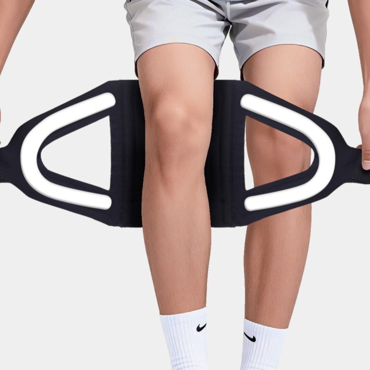 Adjustable Knee Brace Spring Patella Support for Badminton Gym Sport