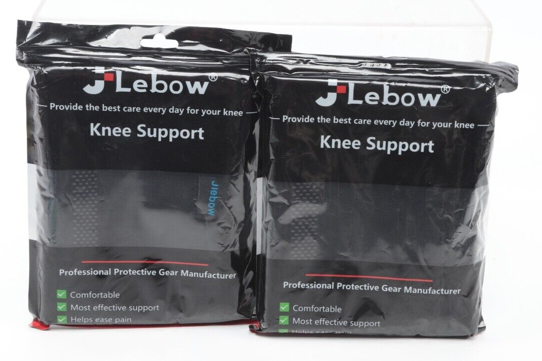 2 Pairs of JLebow 2 Pack Knee Braces Compression Sleeves Size XL
