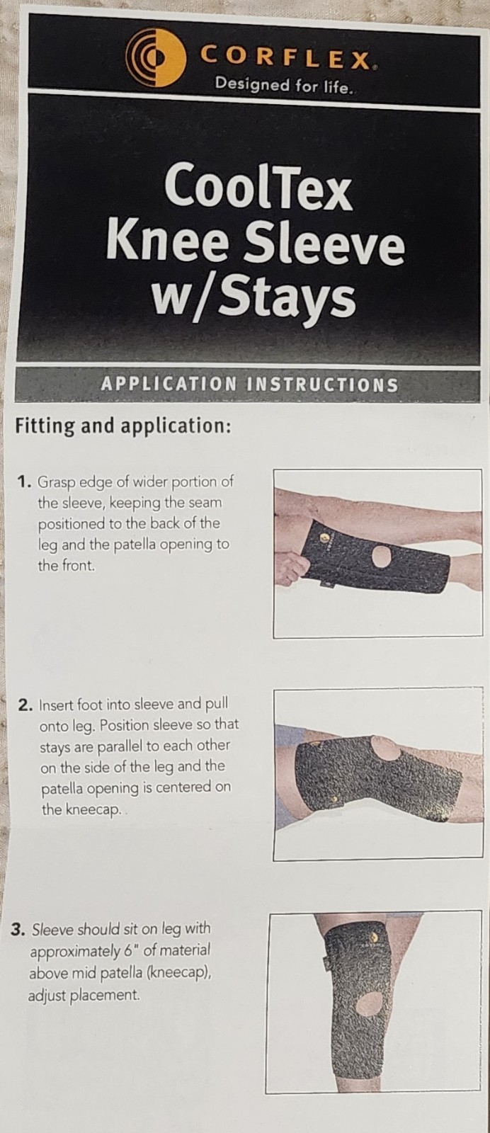 Corflex Cooltex Black Neoprene Knee Sleeve Brace Stabilizer Open PATELLA 4XL
