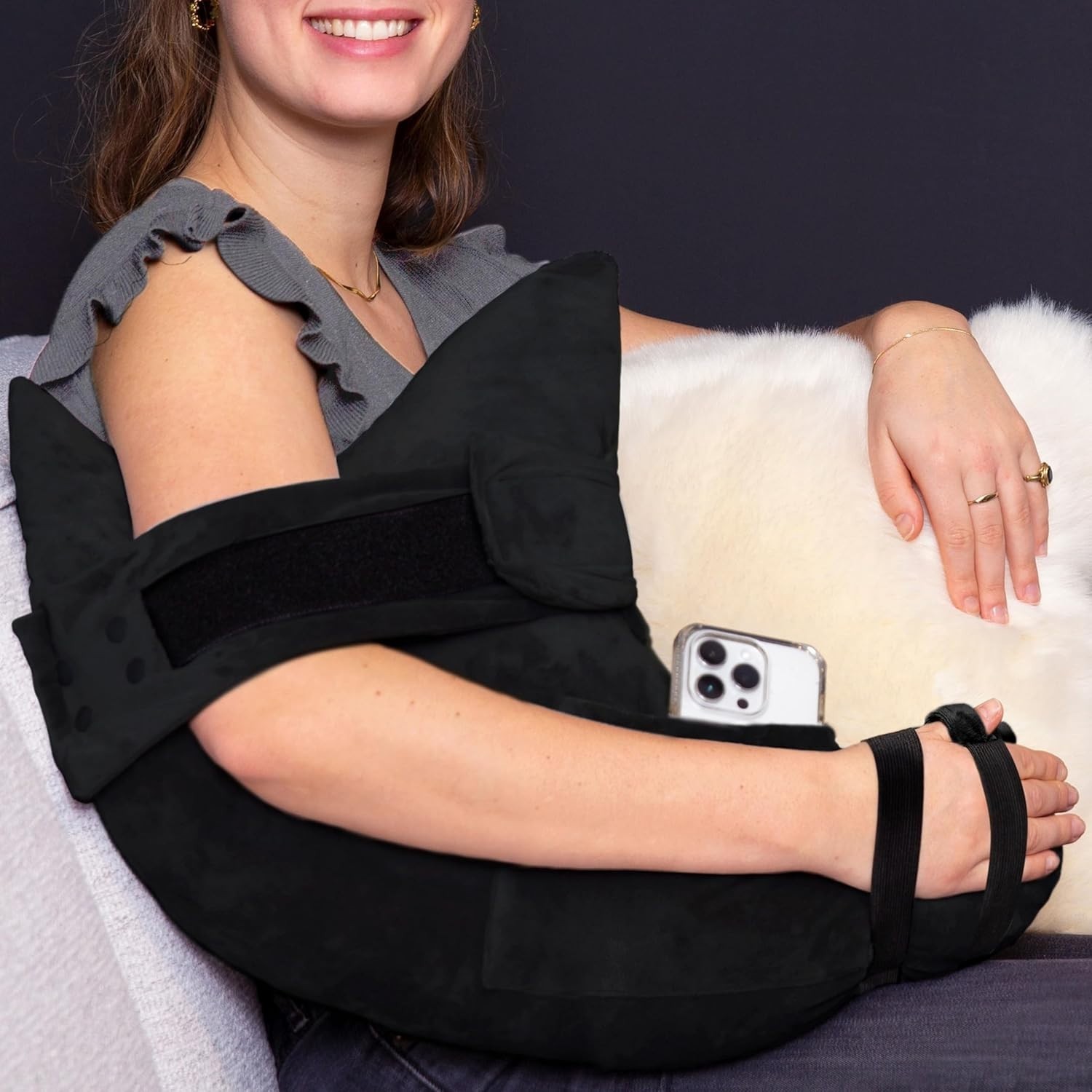 Adjustable Arm Support Pillow for Sleeping with Machine Washable Polyester Cover
