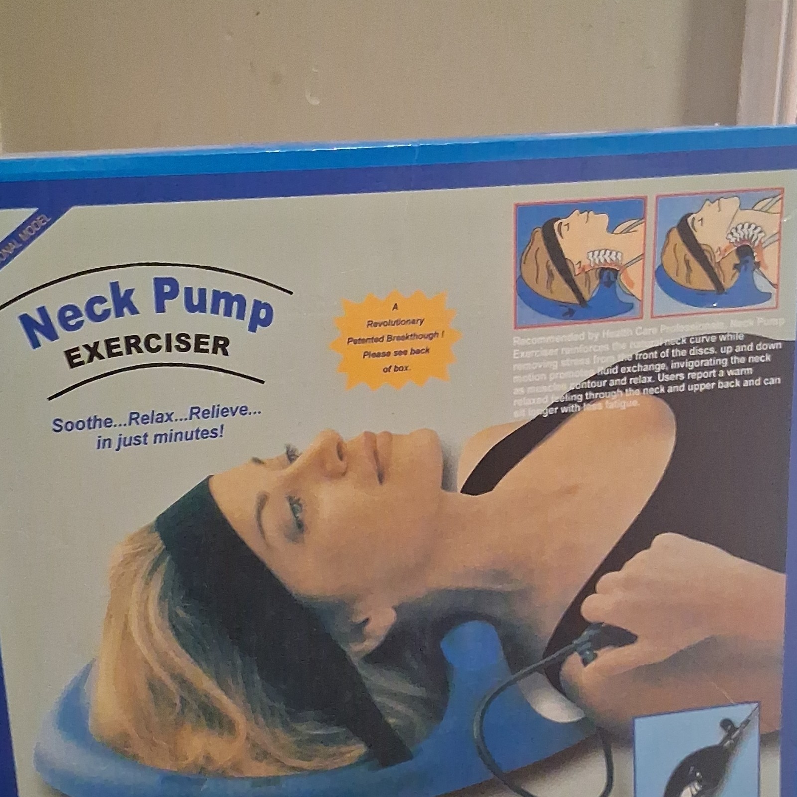 Neck Pump Adjustable Blue Neck Pump Exerciser for Posture Correction & Support