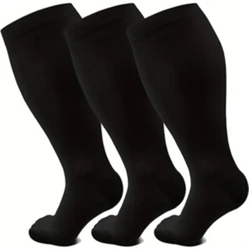 3PK Wide Calf Compression Socks for Men 15-20mmHg Diabetic Socks XXXL Plus Size