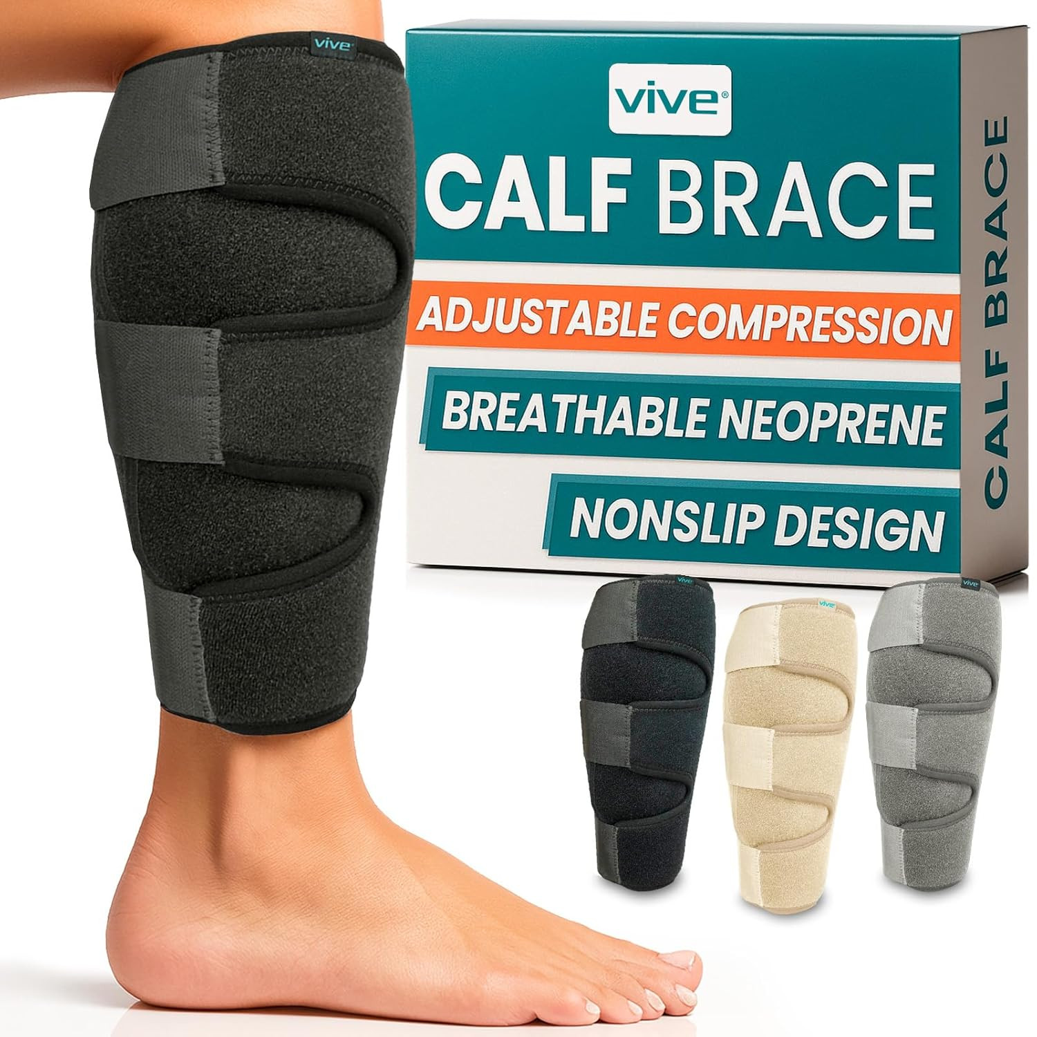 Calf Brace – Adjustable Shin Splint Support – Lower Leg Compression Wrap Increa