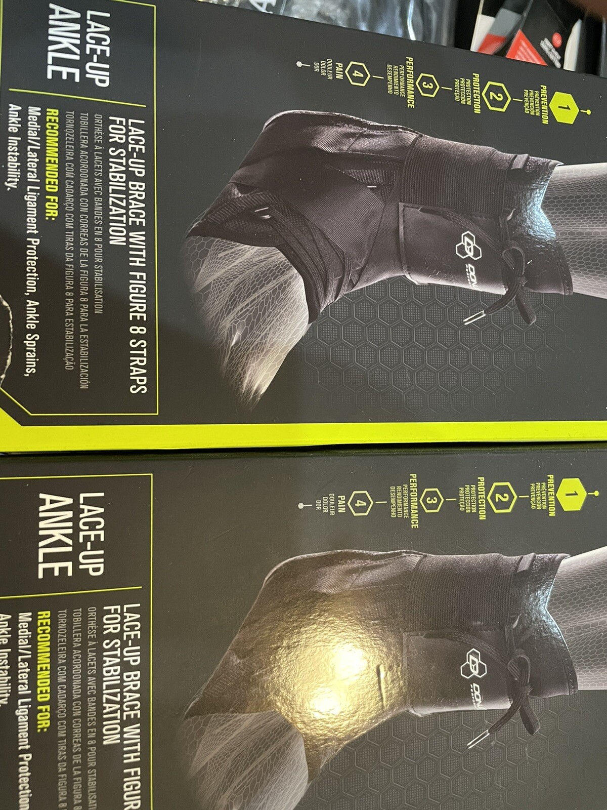 2X DonJoy Performance ANAFORM Lace-Up Figure-8 Straps Ankle Brace. MEDIUM