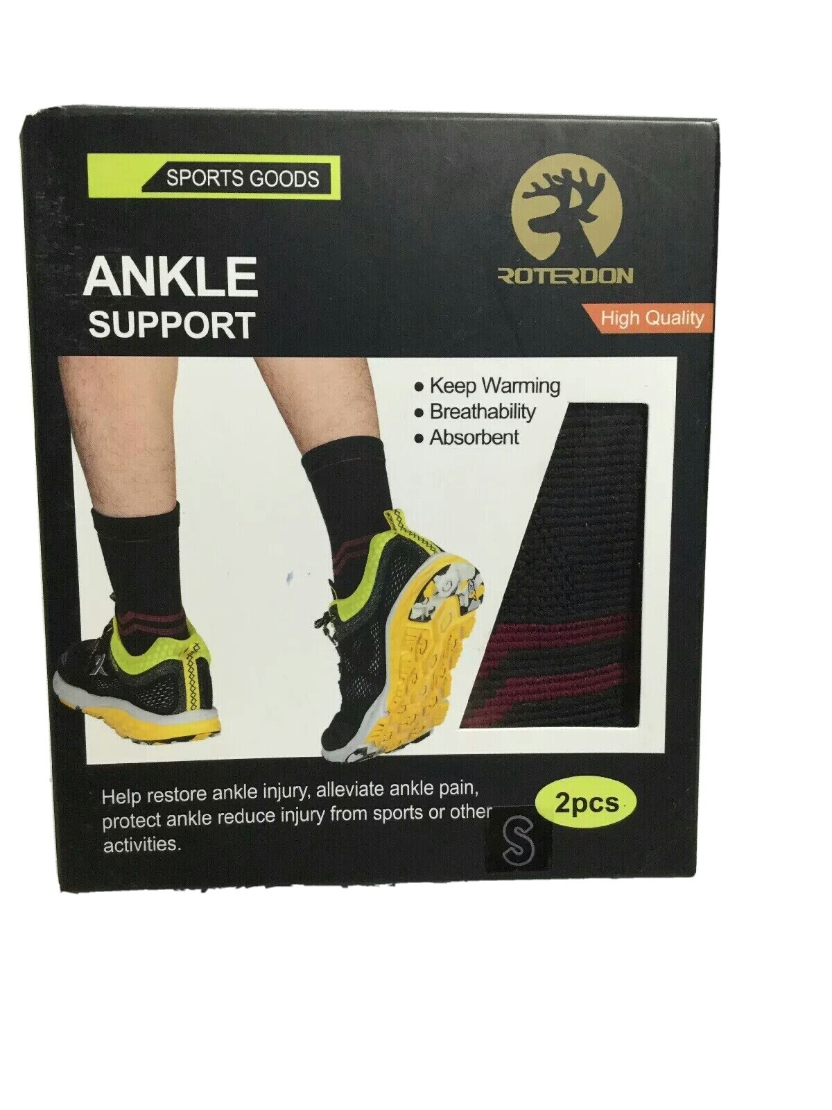 S Ankle Brace Compression Support Sleeve for Injury Recovery Joint Pain and more