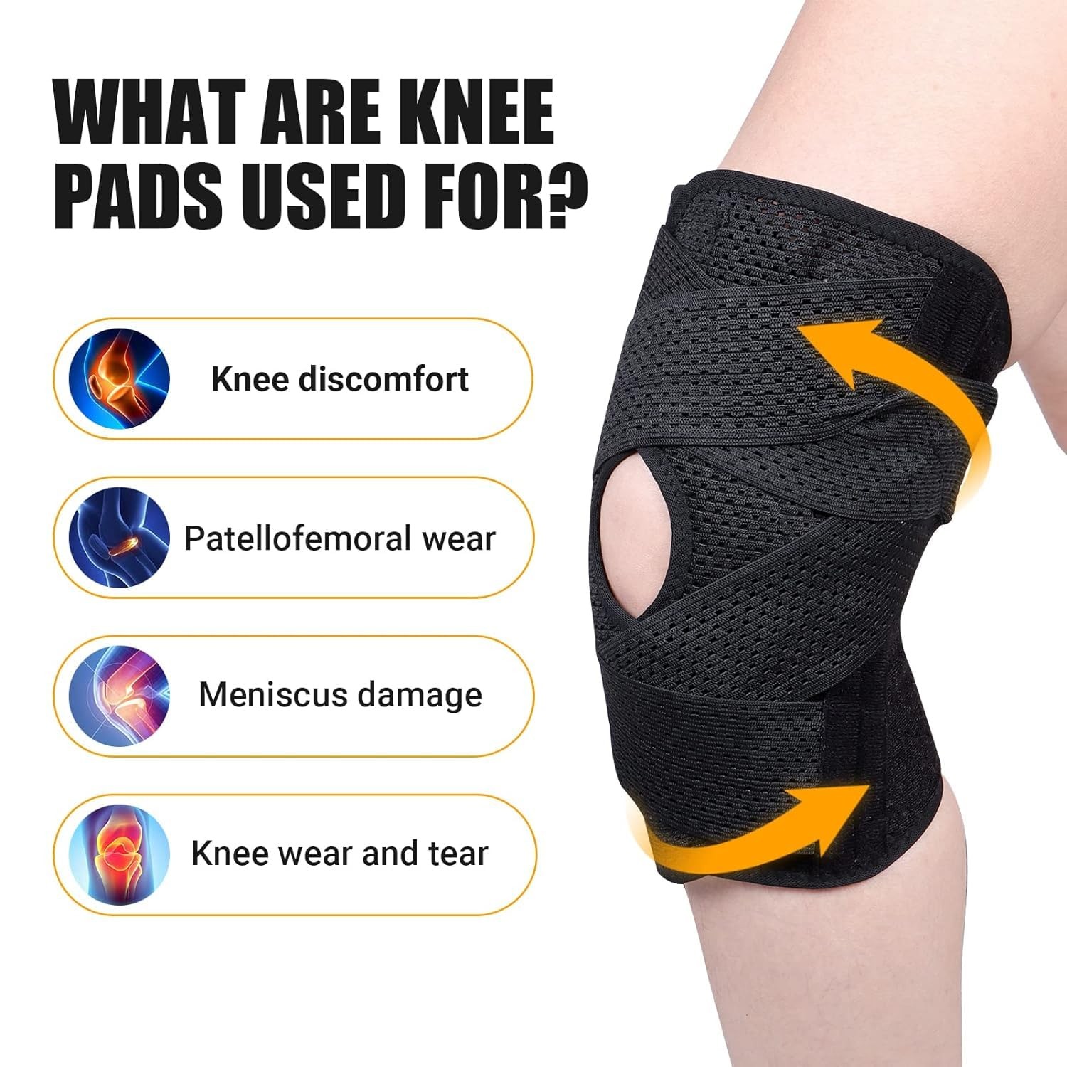 Knee Brace with Side Stabilizers, Professional Knee Compression Support Brace…