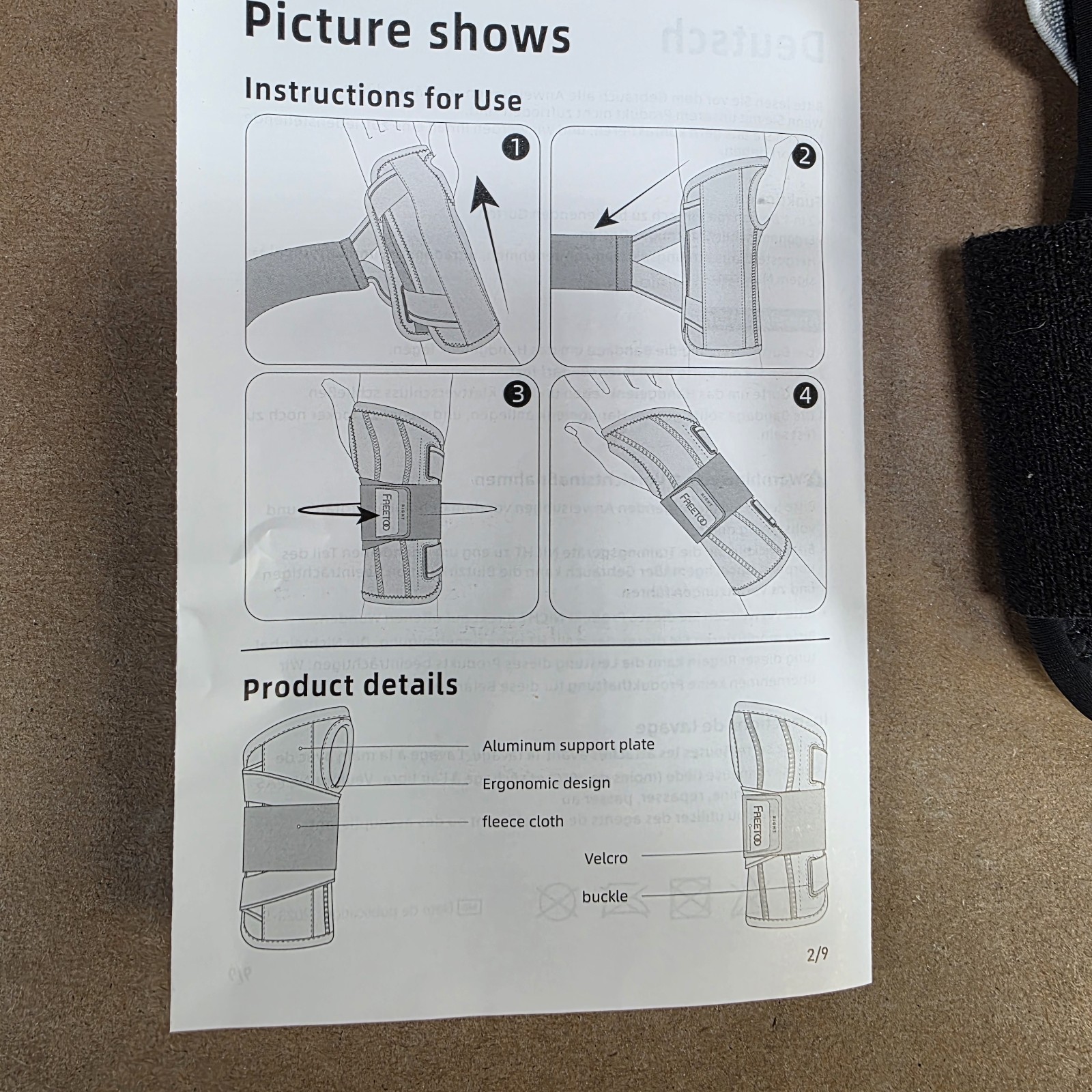 FREETOO Wrist Support Brace Splint S/M Left Hand HP-27 Carpal Tunnel Arthritis