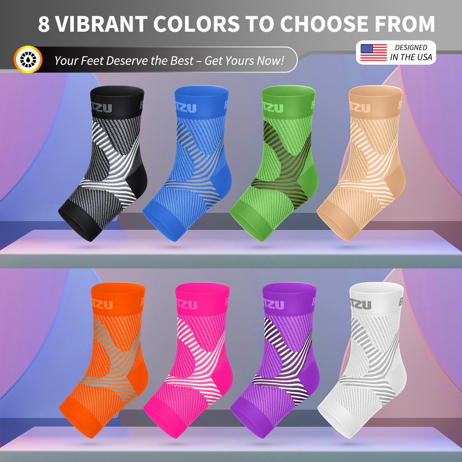 Compression Socks for Plantar Fasciitis, Large/X-Large (1 Pair), Black