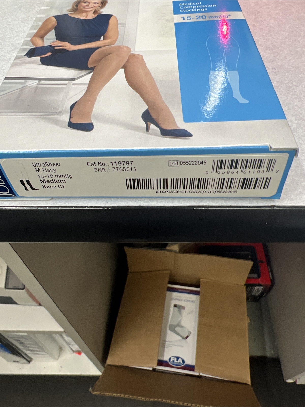 Jobst UltraSheer Therapeutic Knee-High Support Stockings 119797, Medium, Navy